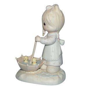 Precious Moments Charming Figurine with Umbrella and Ducks